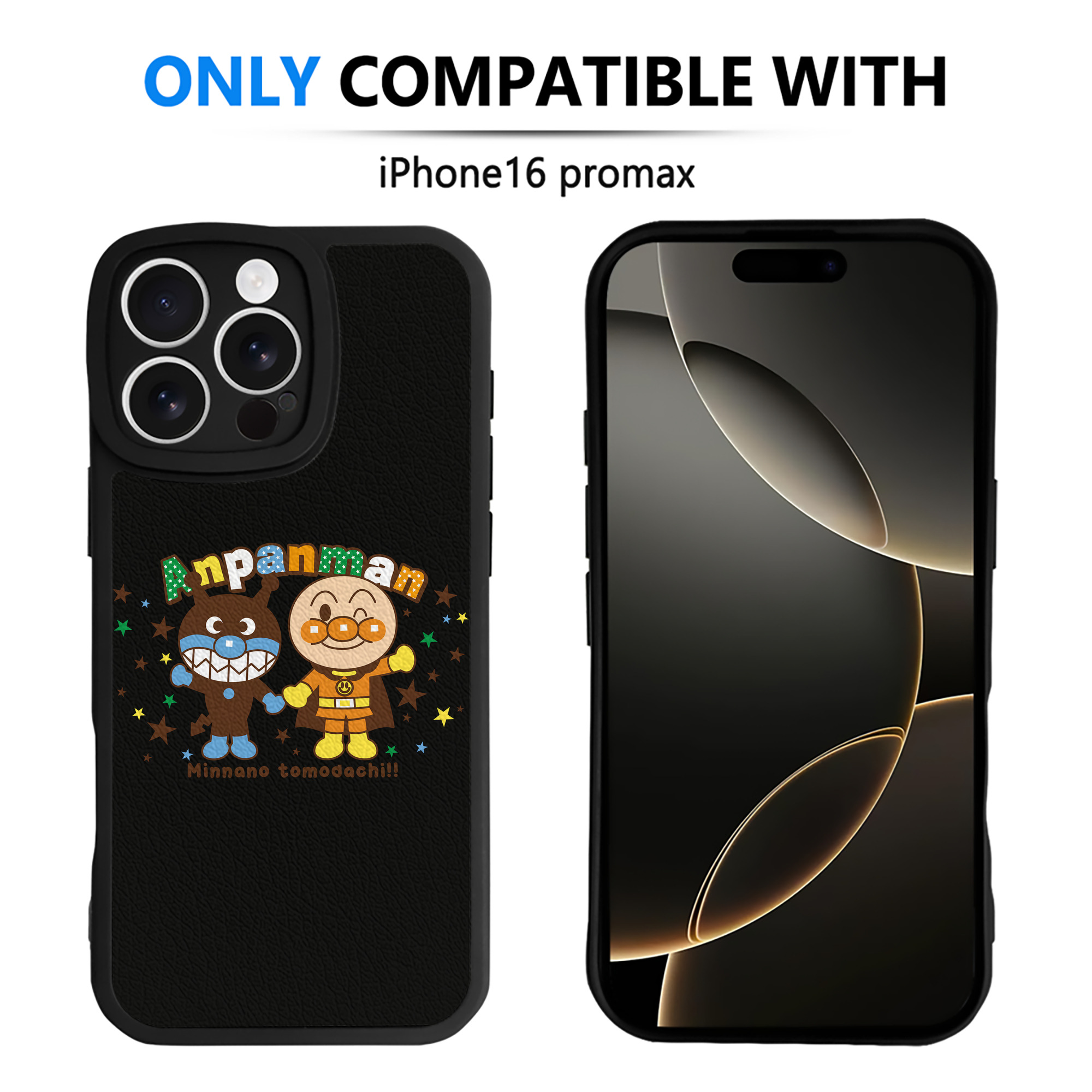 （画像用） アンパンマン Anpanman 【iPhone 16シリーズ対応】シリコンスマホケース（レザー調） 材質：シリコン